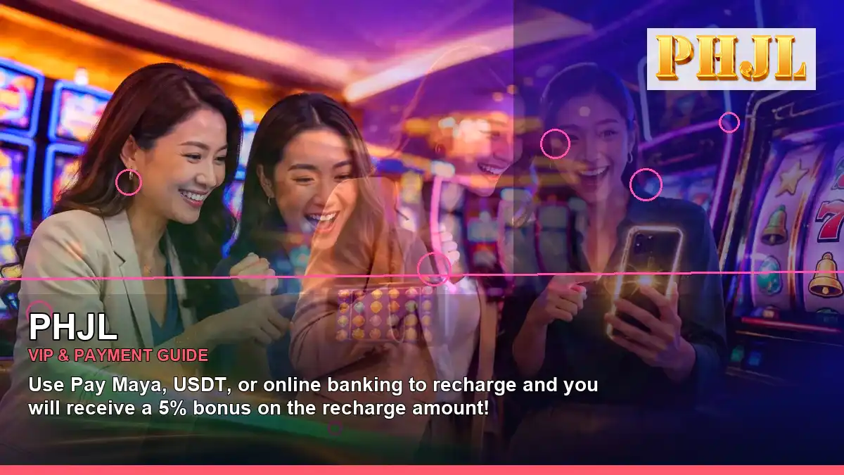 PHJL party online slot games featuring an adult Filipina casino host with a right-diagonal composition