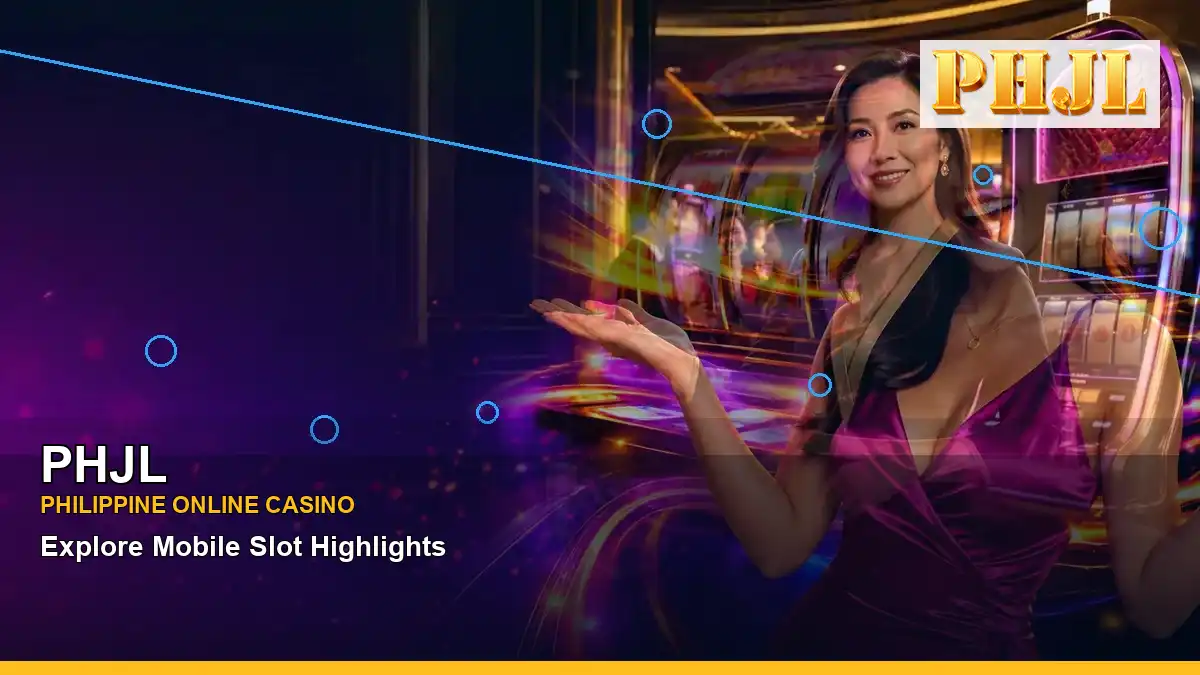 PHJL mobile casino app featuring an adult Filipina casino host with a wide-action composition — view 2